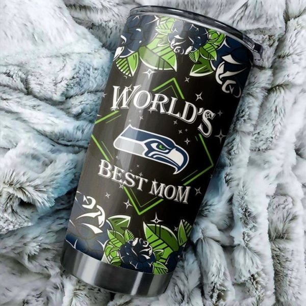 Seattle seahawks world's best mom all over printed steel tumbler 2