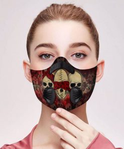 See no speak no hear no evil skull carbon pm 2,5 face mask 2