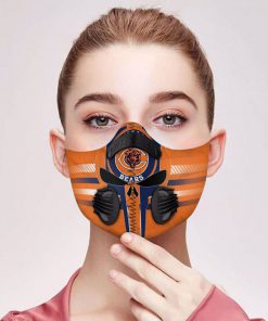 Skull chicago bears filter activated carbon face mask 1
