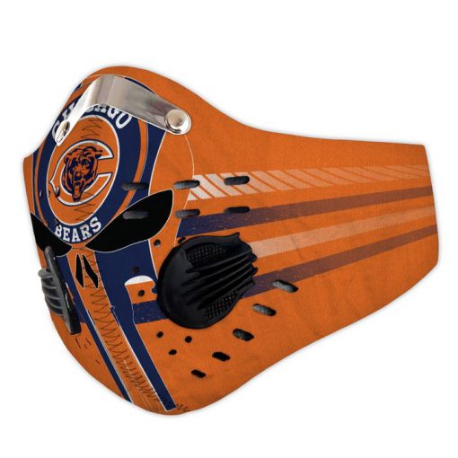 Skull chicago bears filter activated carbon face mask 2