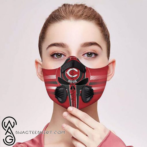 Skull cincinnati reds filter activated carbon face mask