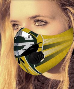 Skull green bay packers logo filter activated carbon face mask 3