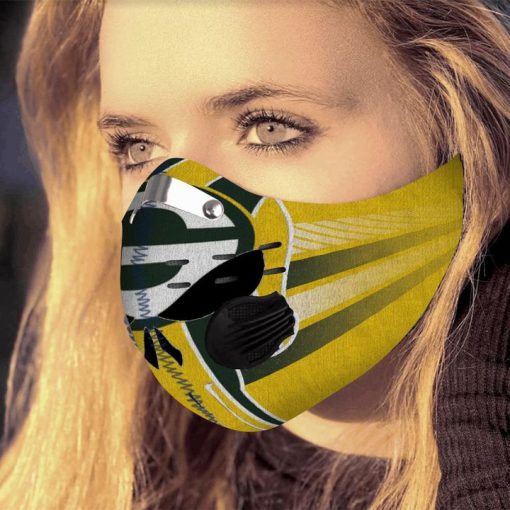 Skull green bay packers logo filter activated carbon face mask 3