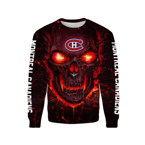 Skull montreal canadiens full over print sweatshirt