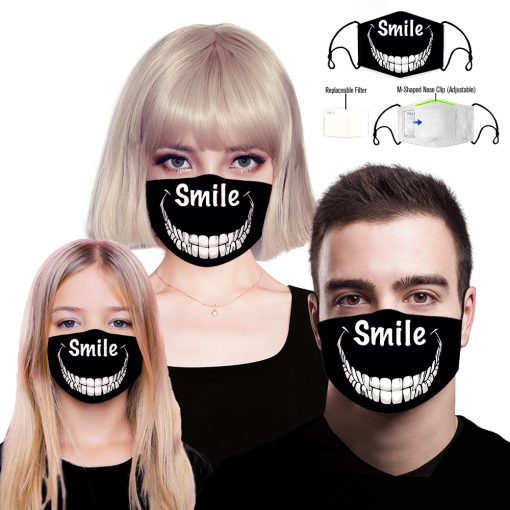 Skull smile full printing face mask 1