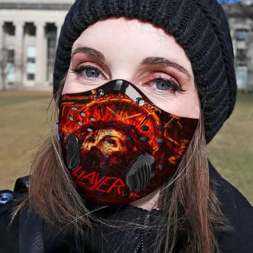 Slayer rock band carbon pm 2,5 face mask 1