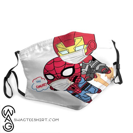 Spider-man and iron man anti-dust face mask