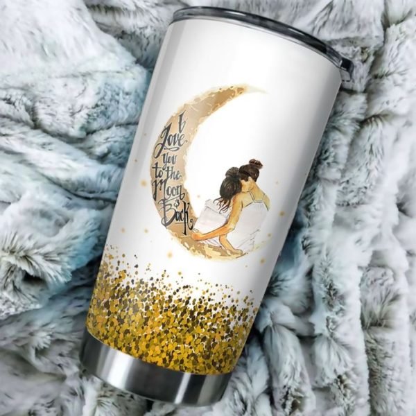Sunflower to my beautiful daughter i love you to the moon and back steel tumbler 2
