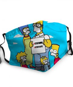 The simpsons stay home stay safe anti-dust face mask 1