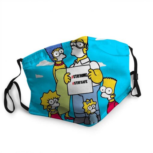 The simpsons stay home stay safe anti-dust face mask 1