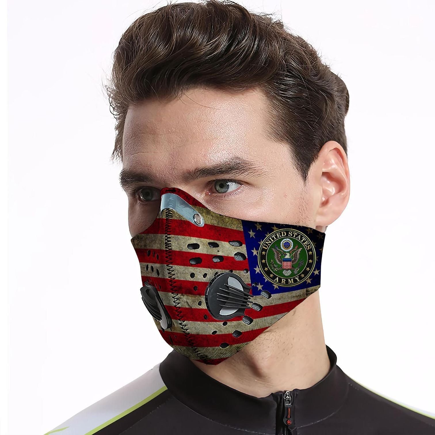 US army american flag be strong carbon pm 2,5 face mask 1