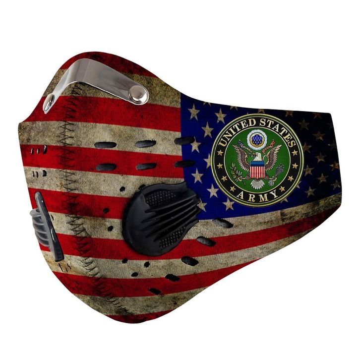 US army american flag be strong carbon pm 2,5 face mask 3