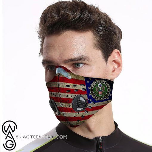 US army american flag be strong carbon pm 2,5 face mask
