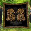 Viking norse dragon all over printed quilt