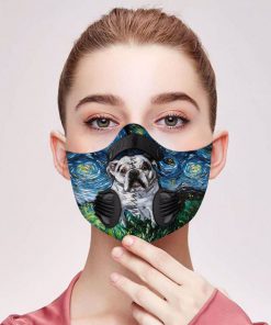 Vincent van gogh starry night bulldog filter activated carbon face mask 1