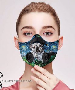 Vincent van gogh starry night bulldog filter activated carbon face mask