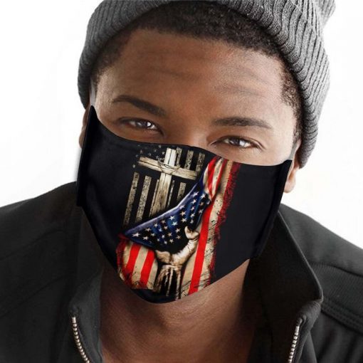 American flag in god we trust anti-dust cotton face mask 1
