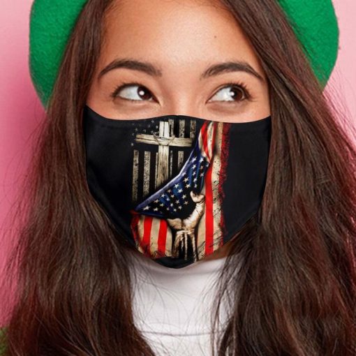 American flag in god we trust anti-dust cotton face mask 2