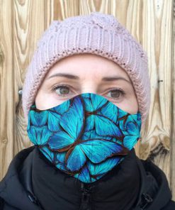 Blue butterfly anti-dust cotton face mask 4