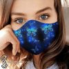 Blue butterfly in the night anti-dust cotton face mask