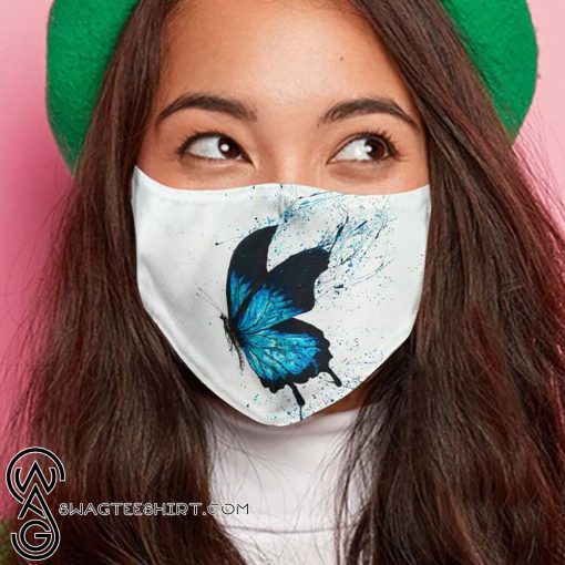 Butterfly art watercolor anti-dust cotton face mask