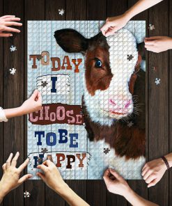 Cow heifer today i choose tobe happy jigsaw puzzle 1