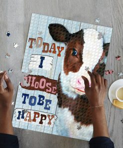 Cow heifer today i choose tobe happy jigsaw puzzle 2