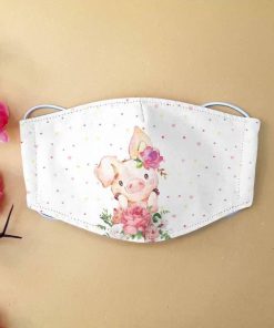Cute pig with flower anti-dust cotton face mask 1