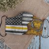 Dispatcher thin yellow line united states flag face mask