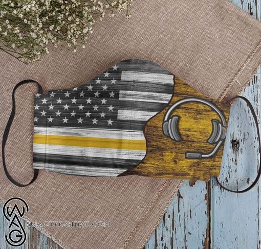 Dispatcher thin yellow line united states flag face mask