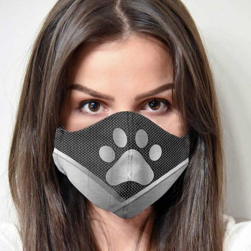 Dog lover dog paw metal anti-dust cotton face mask 1