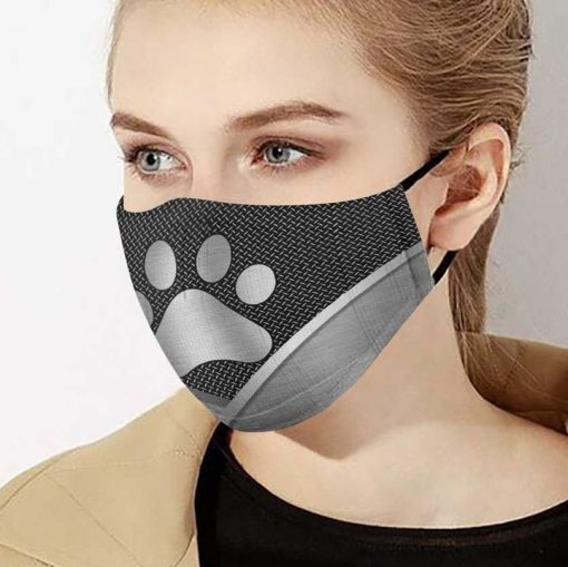Dog lover dog paw metal anti-dust cotton face mask 2
