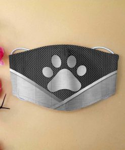 Dog lover dog paw metal anti-dust cotton face mask 4