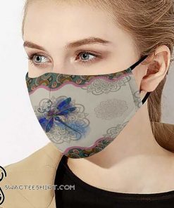 Dragonfly and mandala anti-dust cotton face mask