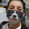 Happy border collie face anti-dust cotton face mask