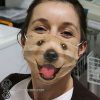 Happy golden retriever face anti-dust cotton face mask
