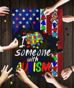I love someone with autism awareness jigsaw puzzle 1