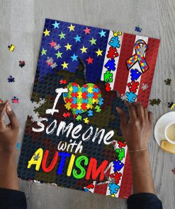 I love someone with autism awareness jigsaw puzzle 2