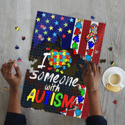 I love someone with autism awareness jigsaw puzzle 3