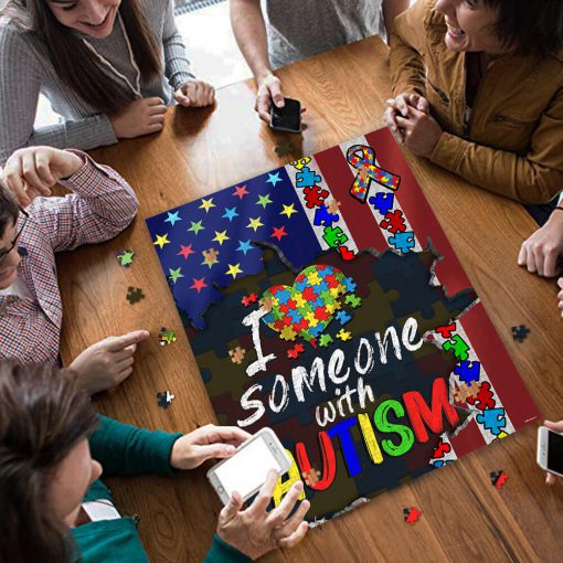 I love someone with autism awareness jigsaw puzzle 4