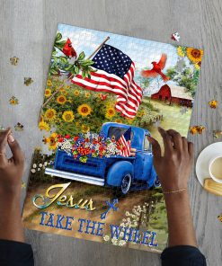 Jesus take the wheel american flag jigsaw puzzle 2