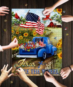 Jesus take the wheel american flag jigsaw puzzle 4