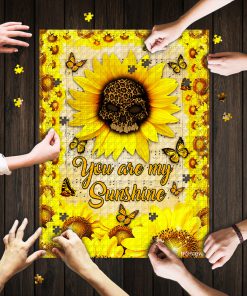 Leopard skull sunflower you are my sunshine jigsaw puzzle 1
