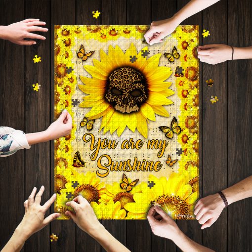 Leopard skull sunflower you are my sunshine jigsaw puzzle 1