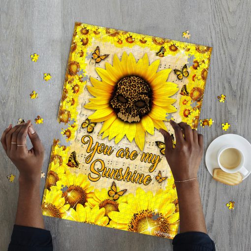 Leopard skull sunflower you are my sunshine jigsaw puzzle 2