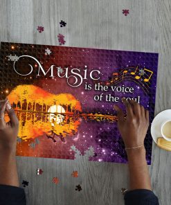 Music is the voice of the soul guitar lake shadow jigsaw puzzle 2