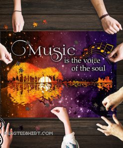 Music is the voice of the soul guitar lake shadow jigsaw puzzle