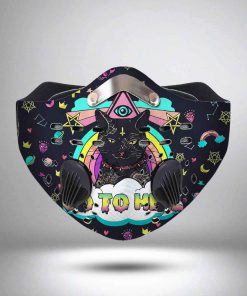 Rainbow black cat go to hell satanic filter activated carbon face mask 1