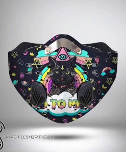 Rainbow black cat go to hell satanic filter activated carbon face mask