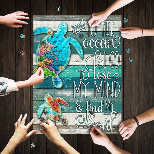 Turtles and to the ocean i go to lose my mind jigsaw puzzle 1